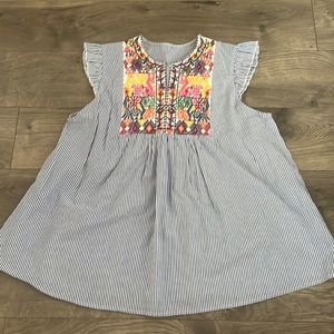 Colorful flutter sleeve top